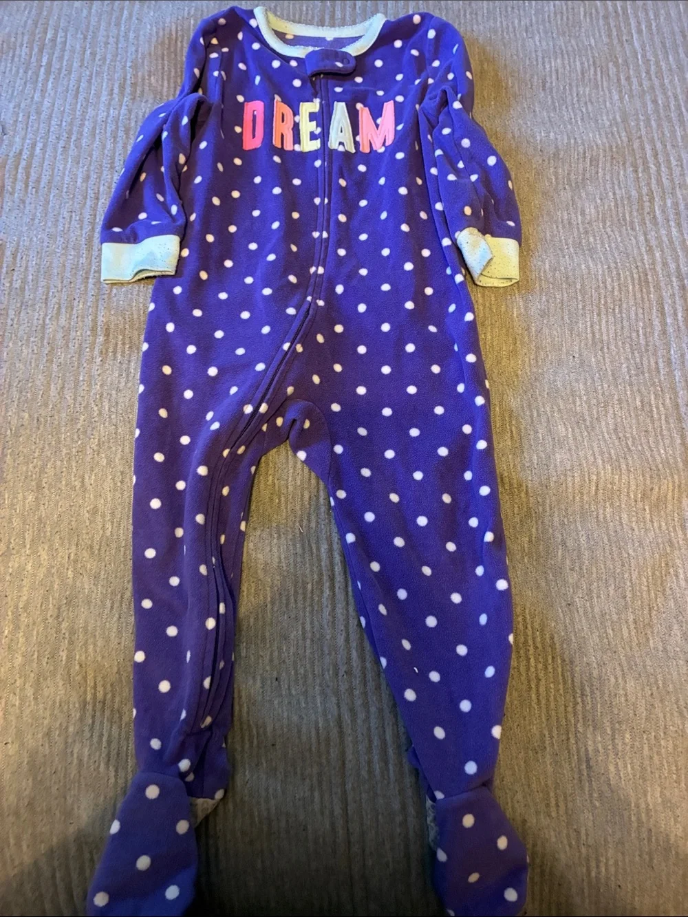 4Carter's Purple, Green & Cream Footed One-Piece Sleepers - Unicorn Moon Prints